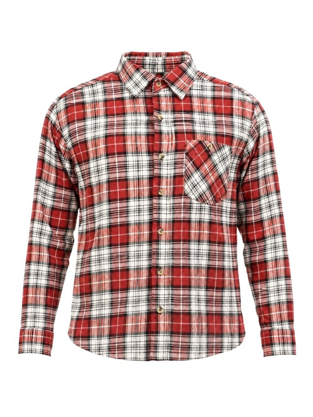 BTC Boys Red & White Plaid Button-Up Shirt Long Sleeve Size L